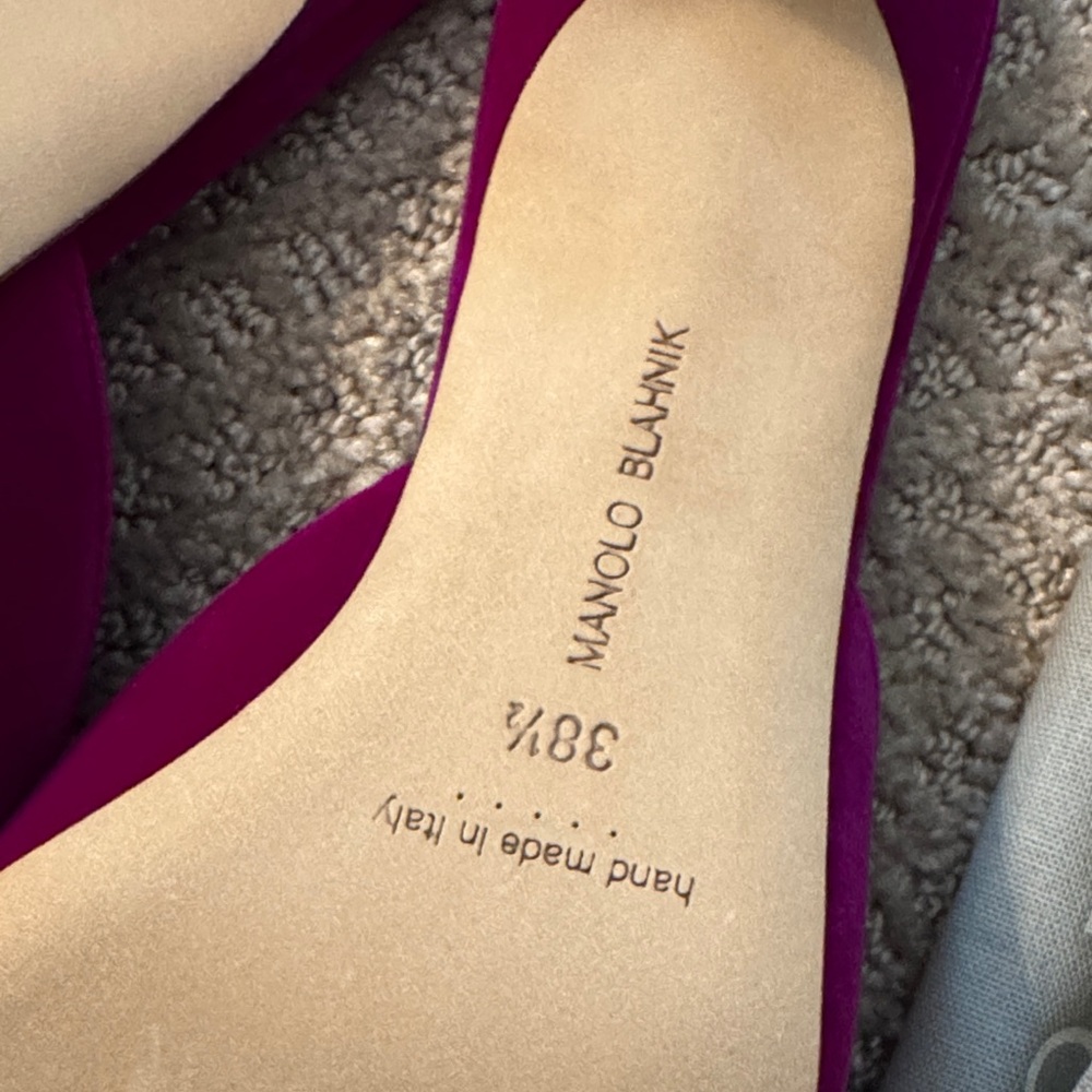 BN Manolo Blahnik Women's MAYSALE Purple Mules 38.5 - Picture 5 of 5